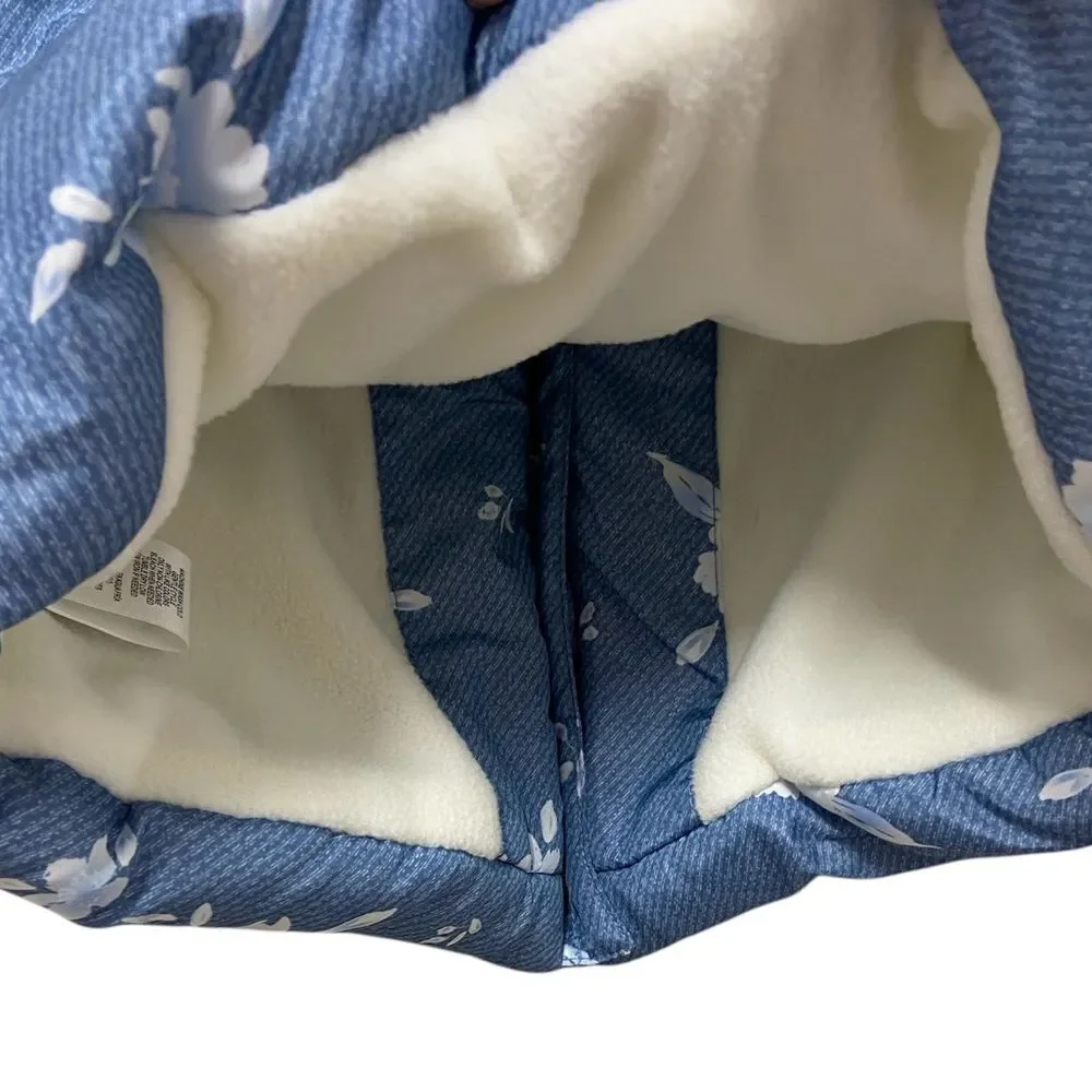 Wippette Blue with Floral Print Puffer Coat. Size 18M